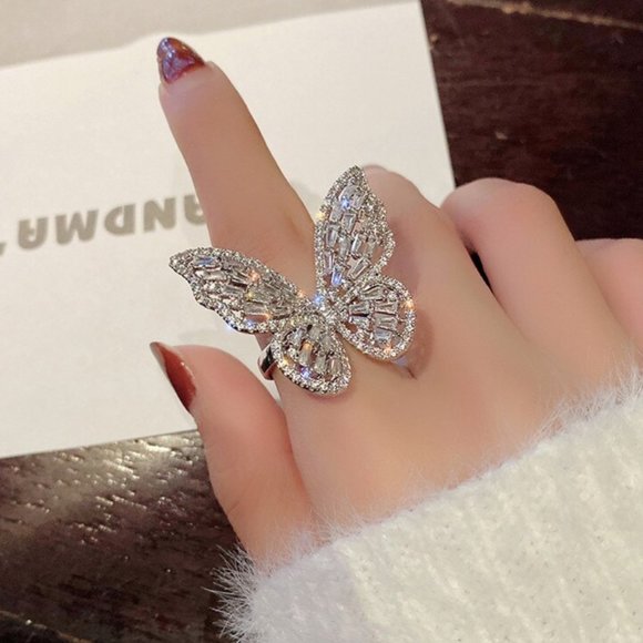 Jewelry - Luxury Zircon Crystal Butterfly Ring